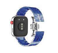 EMAIGlPO Correa de Metal apta for Huawei Watch Fit 3 pulsera ajustable apta for Huawei Watch Fit 3 accesorios de acero inoxidable(Blue)