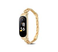 EMAIGlPO Correa de Metal apta for Xiaomi Mi Band 9 8 7 6 pulsera de repuesto de acero inoxidable apta for Xiaomi Mi Band 5 4 pulsera deportiva Correa(Gold,For Mi band 8 9)