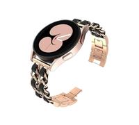 EMAIGlPO Correa de metal con cadena de vaquero de 22 mm adecuada for Samsung Galaxy Watch6, estilo pequeño y fragante(Rose gold-Black)