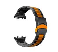 EMAIGlPO Correa de metal de acero inoxidable for negocios, compatible con la pulsera de repuesto for Huawei Watch D2.(Black Orange-B)