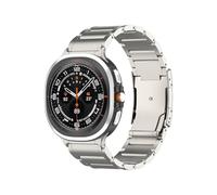 EMAIGlPO Correa de metal de titanio adecuada for Samsung Galaxy Watch7 Ultra Correa de 47 mm Hebilla de concha de tortuga de tres cuentas integrada Correa de titanio(Titanium)