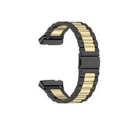 EMAIGlPO Correa de metal sin espacios apta for Redmi Watch 3 Correa activa de acero inoxidable Pulsera apta for Xiaomi/Redmi Watch 3 Lite Pulsera Correa de reloj(Black gold,For Redmi 3 Lite)