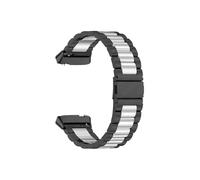EMAIGlPO Correa de metal sin espacios apta for Redmi Watch 3 Correa activa de acero inoxidable Pulsera apta for Xiaomi/Redmi Watch 3 Lite Pulsera Correa de reloj(Black silver B,For Redmi 3 Active)