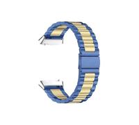 EMAIGlPO Correa de metal sin espacios apta for Redmi Watch 3 Correa activa de acero inoxidable Pulsera apta for Xiaomi/Redmi Watch 3 Lite Pulsera Correa de reloj(Blue gold,For Redmi 3 Active)