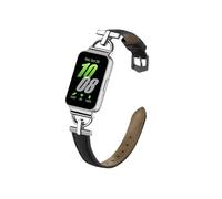 EMAIGlPO Correa de metal y cuero apta for Samsung Galaxy Fit 3, accesorios for reloj, pulsera