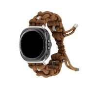 EMAIGlPO Correa de nailon trenzada ajustable for paraguas for hombre, compatible con el reloj for Samsung GALAXY Watch7 Ultra(Brown)
