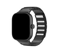 EMAIGlPO Correa de reloj de acero inoxidable adecuada for Redmi Watch4 Correa de reloj adecuada for Xiaomi Wristband 8/9 Pro Correa de reloj de sección doble en forma de I(Black)