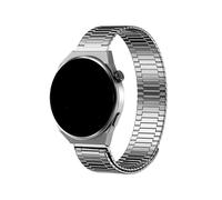EMAIGlPO Correa de reloj de acero inoxidable de 22 mm con cadena de bambú y lazo for Huawei GT5/GT4/Watch 3 Pro(Silver)