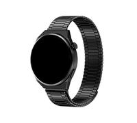 EMAIGlPO Correa de reloj de acero inoxidable de 22 mm con cadena de bambú y lazo for Huawei GT5/GT4/Watch 3 Pro(Black)