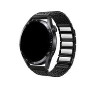 EMAIGlPO Correa de reloj de cadena tejida con correa de acero inoxidable y metal compatible con for Huawei GT5/GT4/Watch 3 Pro(Black-1,20mm)