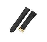 EMAIGlPO Correa de reloj de cuero genuino apta for Cartier Tank pequeño mediano Wsta0028 Correa Solo suave cómoda correa de reloj for hombres y mujeres 16 17 20 22mm(Black-Gold-Z4,17mm)