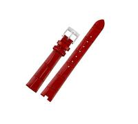 EMAIGlPO Correa de reloj de cuero genuino apta for Geya Queen of Naples serie Polo 6260l accesorios de correa de reloj impermeable a prueba de sudor for mujer 14mm(Red-Steel)