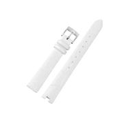 EMAIGlPO Correa de reloj de cuero genuino apta for Geya Queen of Naples serie Polo 6260l accesorios de correa de reloj impermeable a prueba de sudor for mujer 14mm(White-Steel)