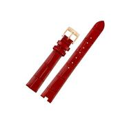 EMAIGlPO Correa de reloj de cuero genuino apta for Geya Queen of Naples serie Polo 6260l accesorios de correa de reloj impermeable a prueba de sudor for mujer 14mm(Red-Rose)