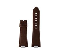 EMAIGlPO Correa de reloj de cuero genuino con eslabón final de acero apto for la serie for Tissot PRX T137.407/410 pulsera de correa Super Player azul(Plain brown-no buckl)