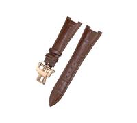EMAIGlPO Correa de reloj de cuero genuino con muesca de 25 x 13 mm compatible con pulseras for Patek Philippe 5726 5711 5712G, color negro, marrón y azul(Brown Rose Buckle)