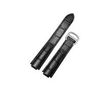 EMAIGlPO Correa de reloj de cuero genuino de 16mm, 18mm, 20mm, correa de piel de vaca, hebilla desplegable, correas de reloj aptas for Cartier Tank Solo Blue Ballon(Black Green,20-12mm)
