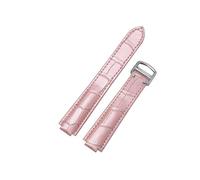 EMAIGlPO Correa de reloj de cuero genuino de 16mm, 18mm, 20mm, correa de piel de vaca, hebilla desplegable, correas de reloj aptas for Cartier Tank Solo Blue Ballon(Blue Pink,18-11mm)
