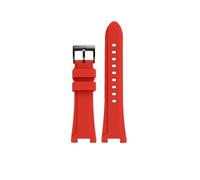 EMAIGlPO Correa de reloj de gel de sílice de 26mm compatible con for Hamilton H78716333/H78716983, correa de reloj deportiva de goma suave resistente al agua en negro, verde y naranja(Red-black-A)