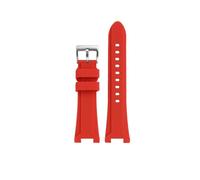 EMAIGlPO Correa de reloj de gel de sílice de 26mm compatible con for Hamilton H78716333/H78716983, correa de reloj deportiva de goma suave resistente al agua en negro, verde y naranja(Red-silver-A)