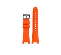 EMAIGlPO Correa de reloj de gel de sílice de 26mm compatible con for Hamilton H78716333/H78716983, correa de reloj deportiva de goma suave resistente al agua en negro, verde y naranja(Orange-black-A)