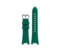 EMAIGlPO Correa de reloj de gel de sílice de 26mm compatible con for Hamilton H78716333/H78716983, correa de reloj deportiva de goma suave resistente al agua en negro, verde y naranja(Green-silver-A)