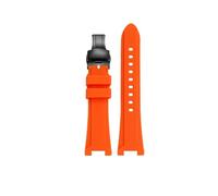 EMAIGlPO Correa de reloj de gel de sílice de 26mm compatible con for Hamilton H78716333/H78716983, correa de reloj deportiva de goma suave resistente al agua en negro, verde y naranja(Orange-black-B)