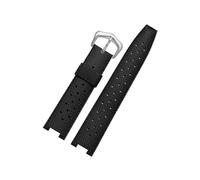 EMAIGlPO Correa de reloj de goma apta for cartier PASHA series 20 * 10mm 20 * 12mm 20 * 15mm pulsera con muescas accesorios de reloj for hombre(Black silve rbuckle,22-15mm)