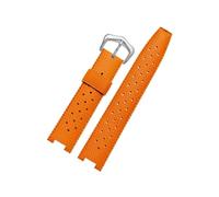 EMAIGlPO Correa de reloj de goma apta for cartier PASHA series 20 * 10mm 20 * 12mm 20 * 15mm pulsera con muescas accesorios de reloj for hombre(Orange silver,22-15mm)