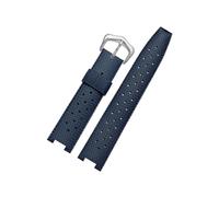 EMAIGlPO Correa de reloj de goma apta for cartier PASHA series 20 * 10mm 20 * 12mm 20 * 15mm pulsera con muescas accesorios de reloj for hombre(Blue silver,20-12mm)