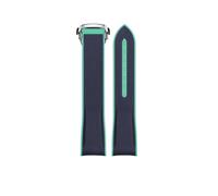 EMAIGlPO Correa de reloj de goma apta for Omega X Swatch Joint MoonSwatch Correa de reloj de 20 mm apta for Lava LUCES POLARES DESERT MOONPHASE Banda de relojes blanca(Cyan SR bukle)