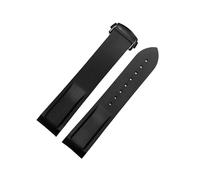 EMAIGlPO Correa de reloj de goma compatible con for Omega Seamaster 300 Speedmaster con extremo curvo, resistente al agua.(Black-black,20mm)