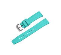 EMAIGlPO Correa de reloj de goma Fkm, correa de reloj de 20mm y 22mm, goma fluorada apta for accesorios de relojes de buceo tradicionales(Cyan,22mm)