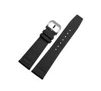 EMAIGlPO Correa de reloj de lona de nailon apta for IWC PILOT Portugal, correa de reloj de cuero de 20MM, 21MM y 22MM, pulsera de cuero de vaca verde militar negro for hombre