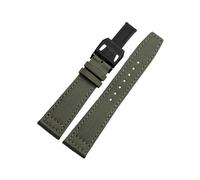 EMAIGlPO Correa de reloj de lona de nailon apta for IWC PILOT Portugal, correa de reloj de cuero de 20MM, 21MM y 22MM, pulsera de cuero de vaca verde militar negro for hombre