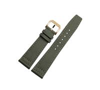 EMAIGlPO Correa de reloj de lona de nailon apta for IWC PILOT Portugal, correa de reloj de cuero de 20MM, 21MM y 22MM, pulsera de cuero de vaca verde militar negro for hombre