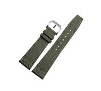 EMAIGlPO Correa de reloj de lona de nailon apta for IWC PILOT Portugal, correa de reloj de cuero de 20MM, 21MM y 22MM, pulsera de cuero de vaca verde militar negro for hombre
