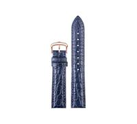 EMAIGlPO Correa de reloj de piel de cocodrilo de 16, 17, 19 y 20mm, compatible con for Cartier Tank/London Soloに適合, correa de reloj de cuero genuino for hombres y mujeres(Blue rose gold pin,18mm)