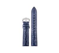 EMAIGlPO Correa de reloj de piel de cocodrilo de 16, 17, 19 y 20mm, compatible con for Cartier Tank/London Soloに適合, correa de reloj de cuero genuino for hombres y mujeres(Blue silver pin,18mm)