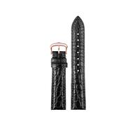 EMAIGlPO Correa de reloj de piel de cocodrilo de 16, 17, 19 y 20mm, compatible con for Cartier Tank/London Soloに適合, correa de reloj de cuero genuino for hombres y mujeres(Black Rose gold pin,20mm)