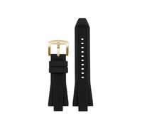 EMAIGlPO Correa de reloj de silicona apta for pulsera Michael Kors Mk 8184 8729 9020 MK8152 MK9020 9026 8296 8445 correa de reloj for hombre 29x13mm naranja azul(Black-gold buckle)