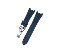 EMAIGlPO Correa de reloj de silicona de caucho de 25 mm a 13 mm compatible con for Patek Philippe 5711 5726 NAUTILUS con hebilla plegable en azul, marrón, negro y gris(Blue 1,25MM_ROSE GOLD BUCKLE)