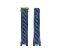 EMAIGlPO Correa de reloj de silicona de goma de 20 mm compatible con for Omega Seamaster 300 AT150 con hebilla plegable.(Blue gold)