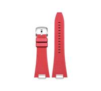 EMAIGlPO Correa de reloj de silicona de liberación rápida de 27mm compatible con for Tissot PRX T137.407 T137.410 correa de reloj de caucho flúor pulsera de hombre(Red-silver)