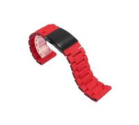 EMAIGlPO Correa de reloj envuelta en caucho adecuada for Diesel Red Demon Black Warrior/Geya Aerospace co Friday/Panerai correa de acero inoxidable(Red,26mm)