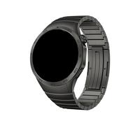 EMAIGlPO Correa de reloj especial adecuada for Huawei GT4 con una cuenta de nudo de bambú y hebilla de mariposa, tira de acero inoxidable(Black)