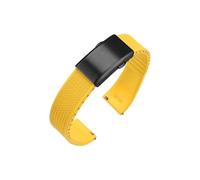 EMAIGlPO Correa de reloj FKM de goma fluorada, suave, resistente al agua, resistente al sudor, cierre de reloj plegable, correa de reloj Universal de liberación rápida, 20mm, 22mm(Yellow-b,22mm)