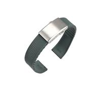 EMAIGlPO Correa de reloj FKM de goma fluorada, suave, resistente al agua, resistente al sudor, cierre de reloj plegable, correa de reloj Universal de liberación rápida, 20mm, 22mm(Grey-s,22mm)