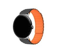 EMAIGlPO Correa de silicona apta for Google Pixel Watch 3 45mm Correa deportiva suave apta for GOOGLE PIXEL WATCH 3 45MM pulsera reemplazada(Silver black orange)