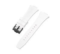EMAIGlPO Correa de silicona apta for Tissot PRX Series 40MM T137.407/T137.410 correa de goma de repuesto de moda informal for hombre(White02)
